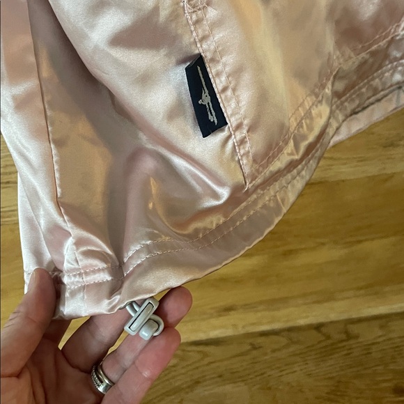 Charles River Metallic Pink Shiny Quarter Zip Windbreaker Hooded Jacket Size L - Picture 4 of 5